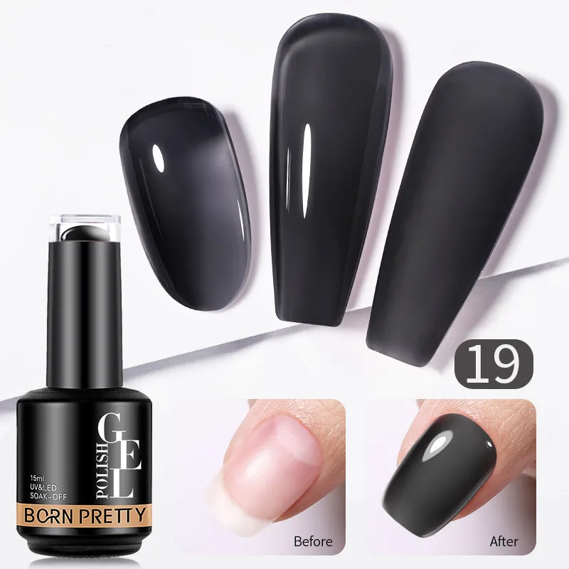 Nail colour powder transparent phototherapy plastic gel in 15g pot with nude and cold colour options for shaping and reinforcement