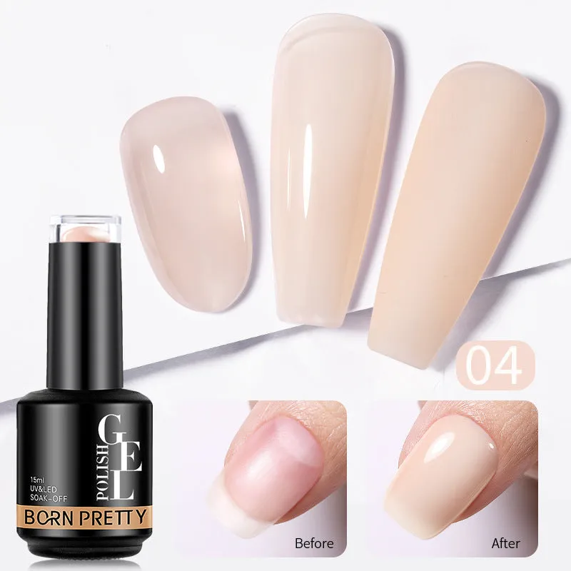 Nail colour powder transparent phototherapy plastic gel in 15g pot with nude and cold colour options for shaping and reinforcement