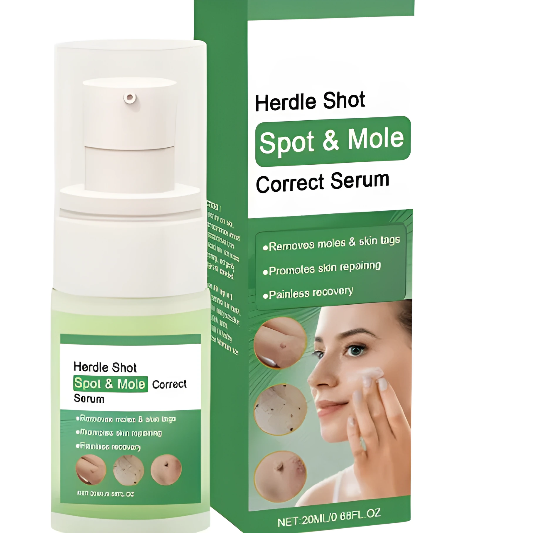 Skin Rejuvenating Liquid 20ml bottle with ginger and mint leaves for facial use