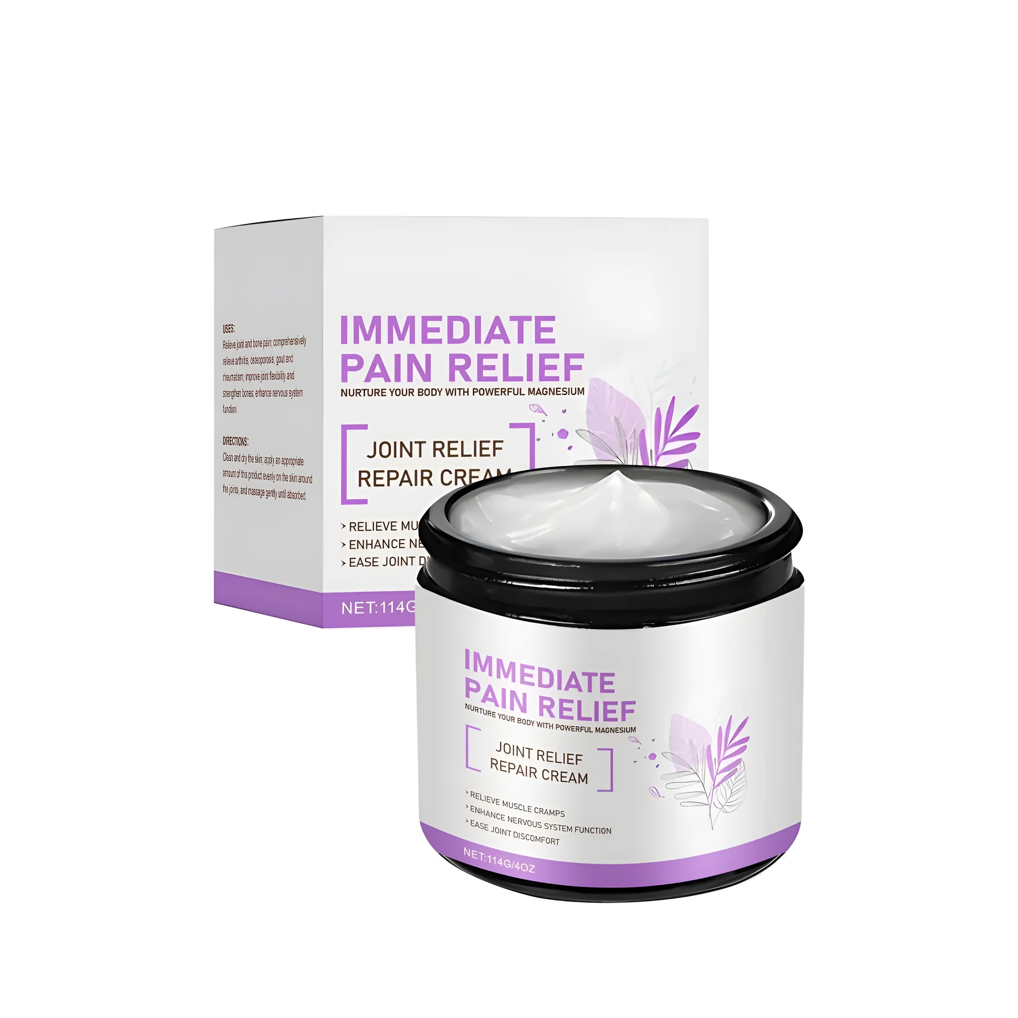 Body relaxing magnesium cream with mint leaves and arnica 114g tube