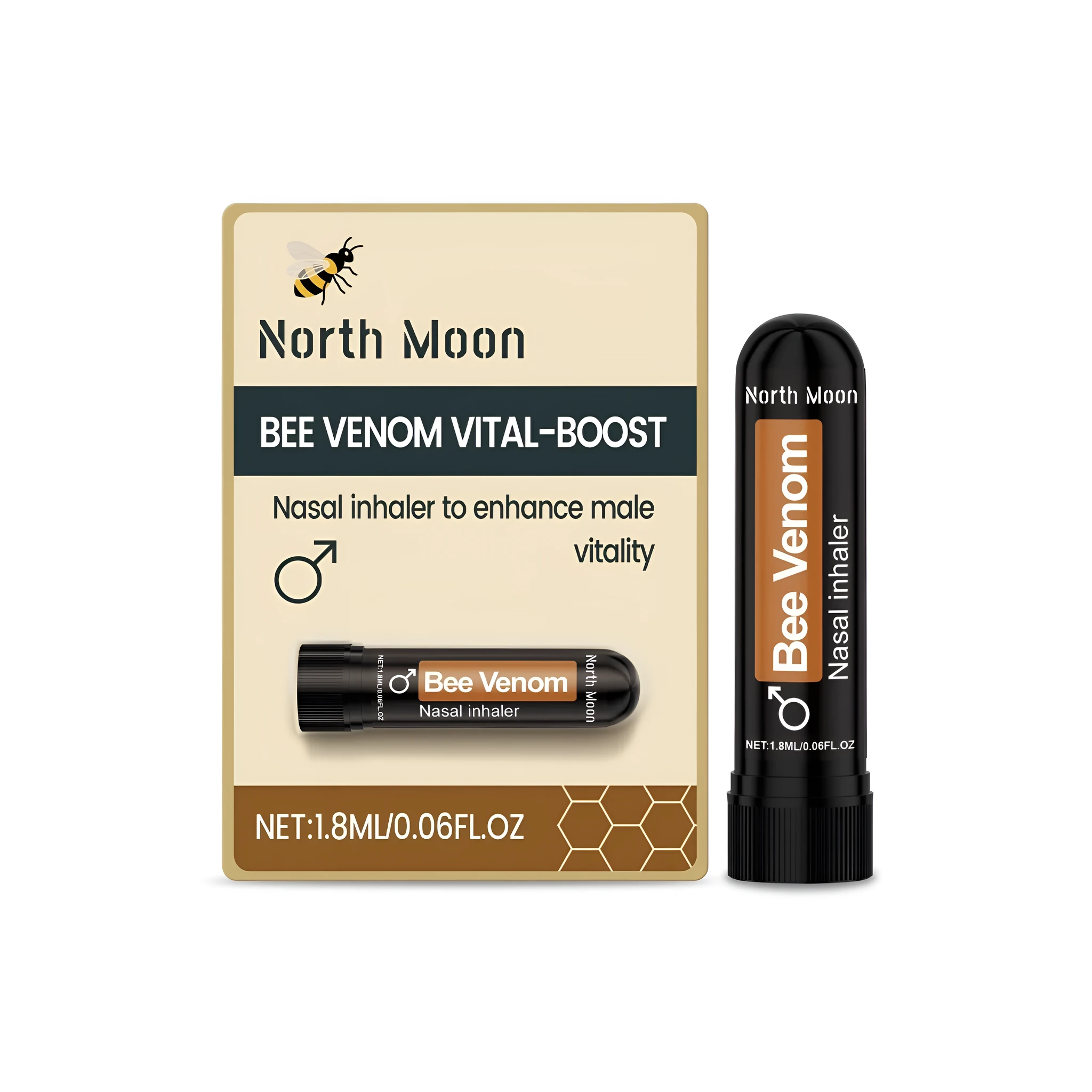 Men's Vitality Nasal Suction Stick 1.8ml clear formula with menthol and herbal extracts