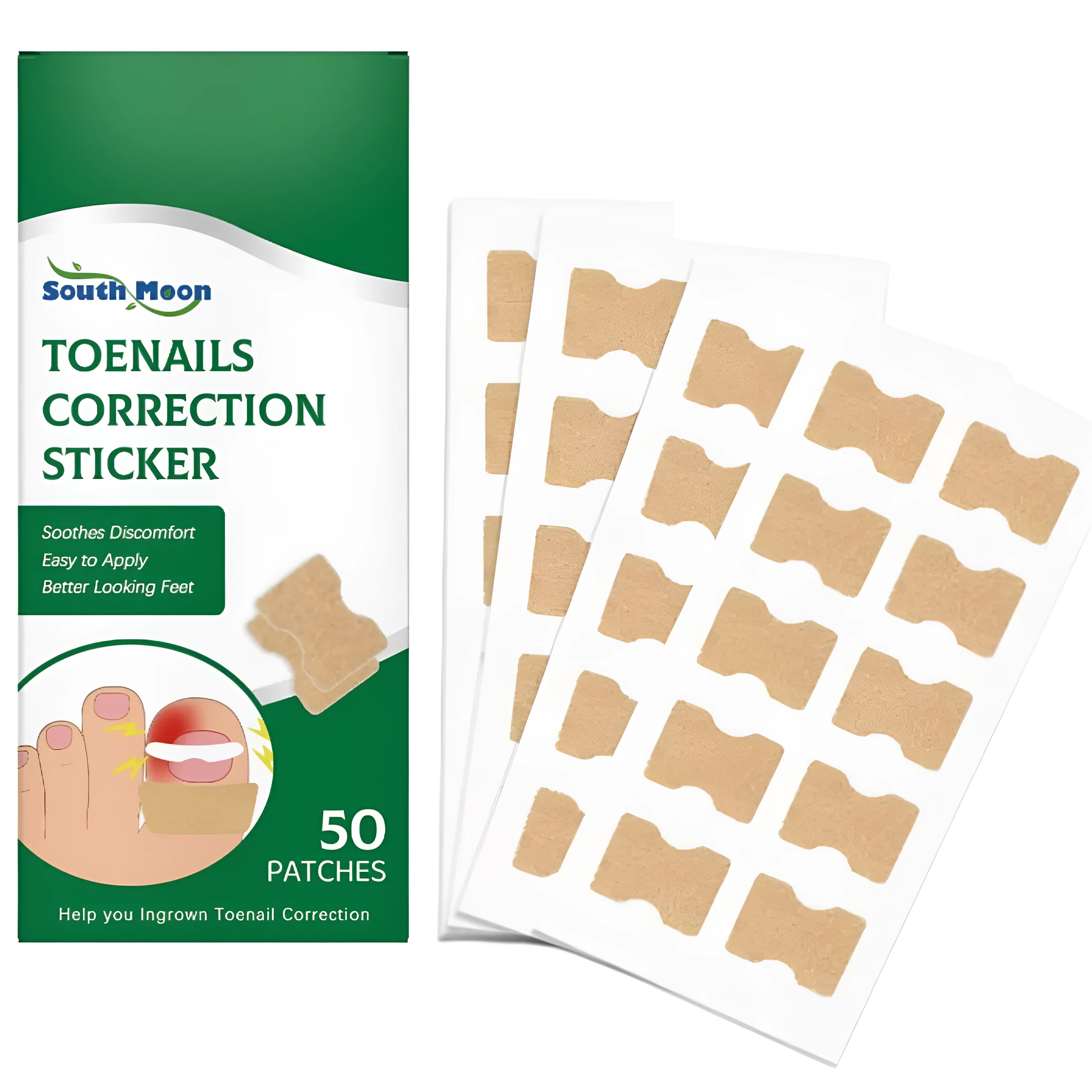 Nail correction patch 50 patches with herbal active ingredients for ingrown toenail straightening
