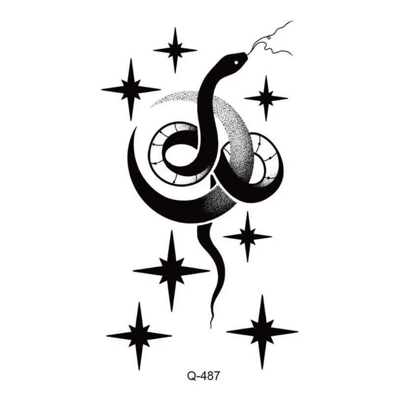 Water transfer tattoo sticker set with pattern options Q481 to Q520, 105x60mm size, decorative body art