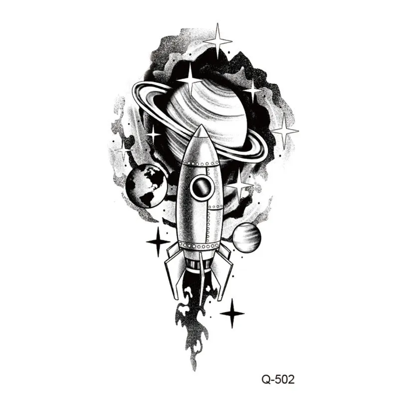 Water transfer tattoo sticker set with pattern options Q481 to Q520, 105x60mm size, decorative body art