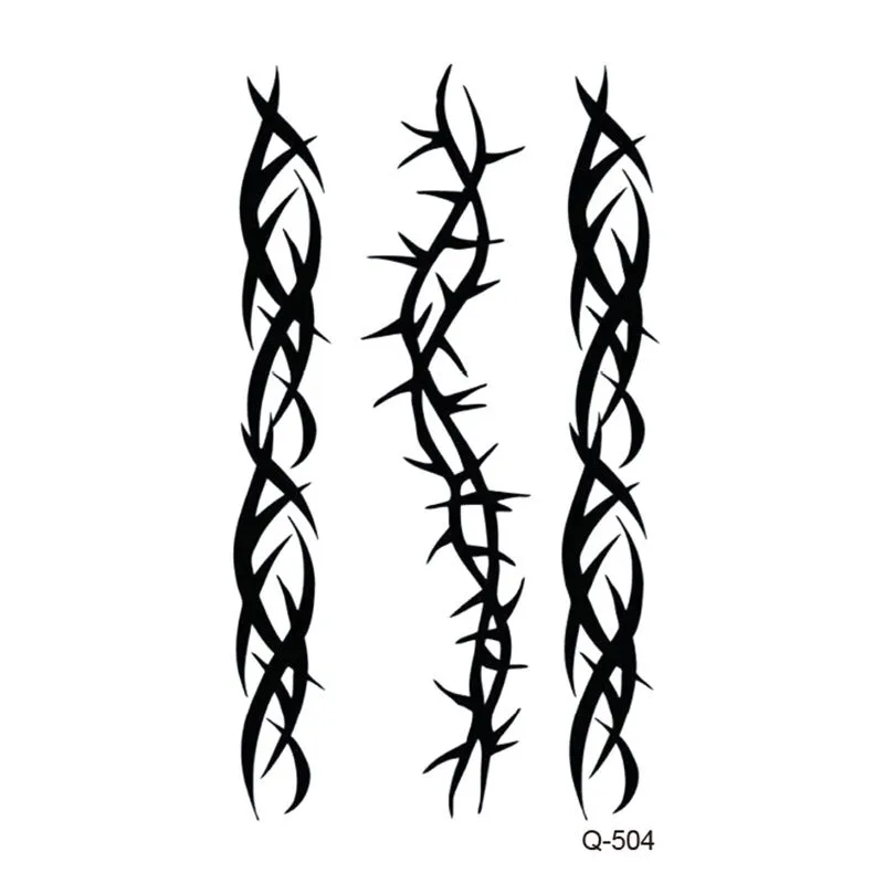Water transfer tattoo sticker set with pattern options Q481 to Q520, 105x60mm size, decorative body art