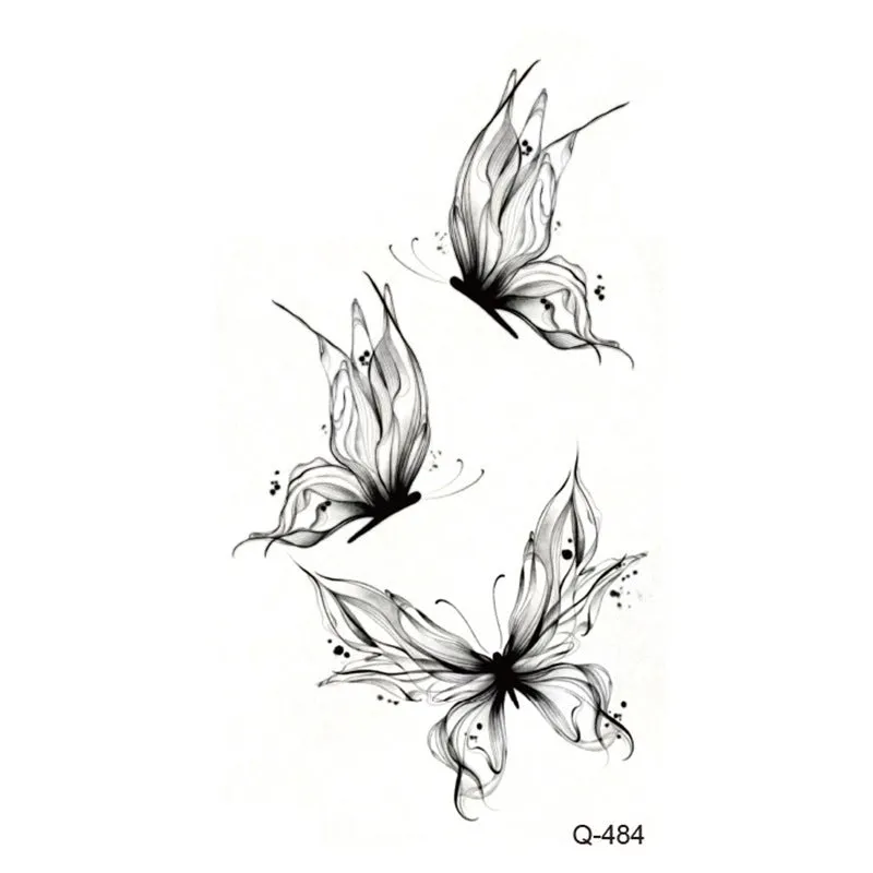 Water transfer tattoo sticker set with pattern options Q481 to Q520, 105x60mm size, decorative body art