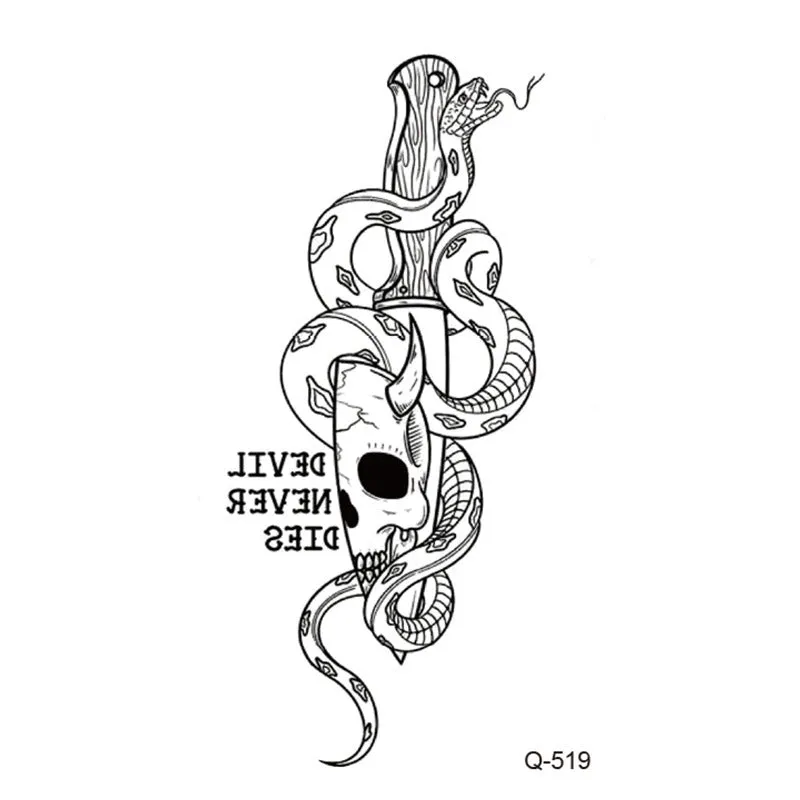 Water transfer tattoo sticker set with pattern options Q481 to Q520, 105x60mm size, decorative body art