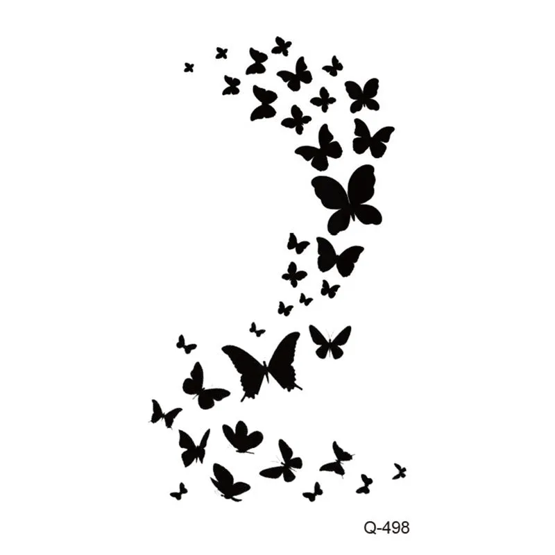 Water transfer tattoo sticker set with pattern options Q481 to Q520, 105x60mm size, decorative body art