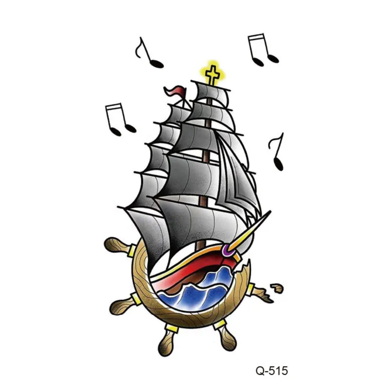 Water transfer tattoo sticker set with pattern options Q481 to Q520, 105x60mm size, decorative body art