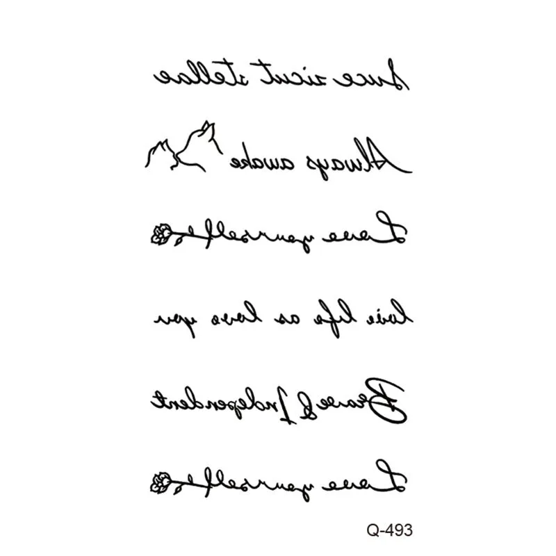 Water transfer tattoo sticker set with pattern options Q481 to Q520, 105x60mm size, decorative body art