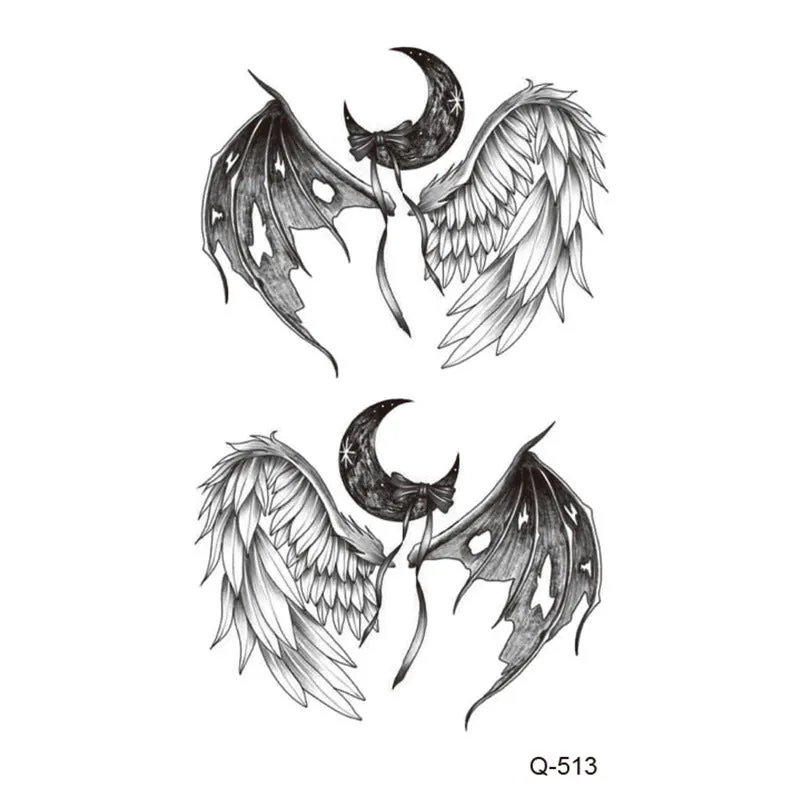 Water transfer tattoo sticker set with pattern options Q481 to Q520, 105x60mm size, decorative body art