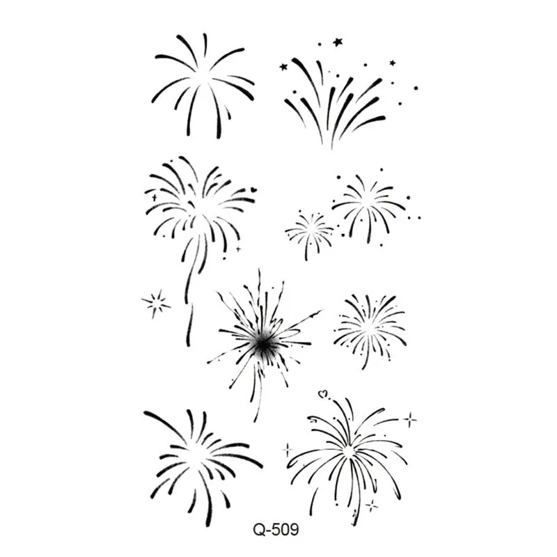 Water transfer tattoo sticker set with pattern options Q481 to Q520, 105x60mm size, decorative body art