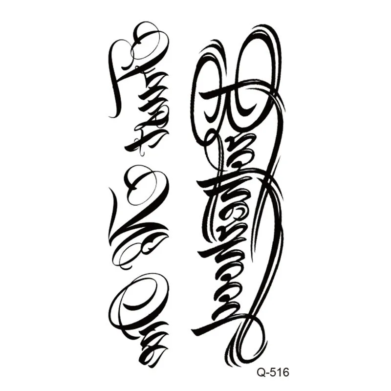 Water transfer tattoo sticker set with pattern options Q481 to Q520, 105x60mm size, decorative body art