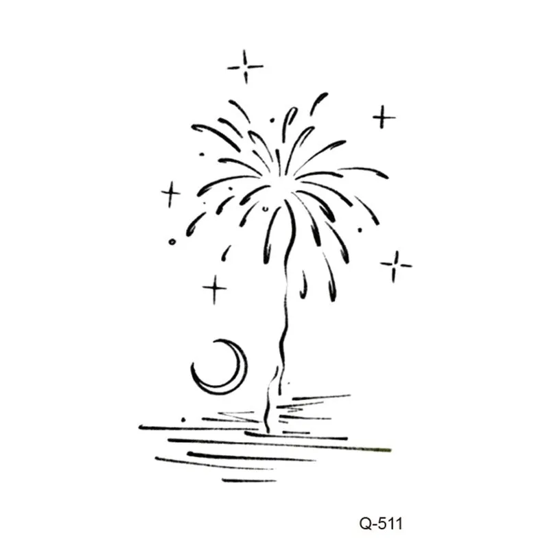 Water transfer tattoo sticker set with pattern options Q481 to Q520, 105x60mm size, decorative body art