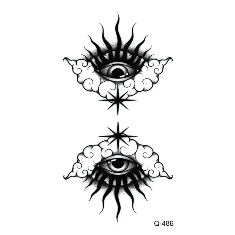 Water transfer tattoo sticker set with pattern options Q481 to Q520, 105x60mm size, decorative body art