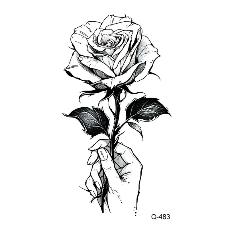 Water transfer tattoo sticker set with pattern options Q481 to Q520, 105x60mm size, decorative body art
