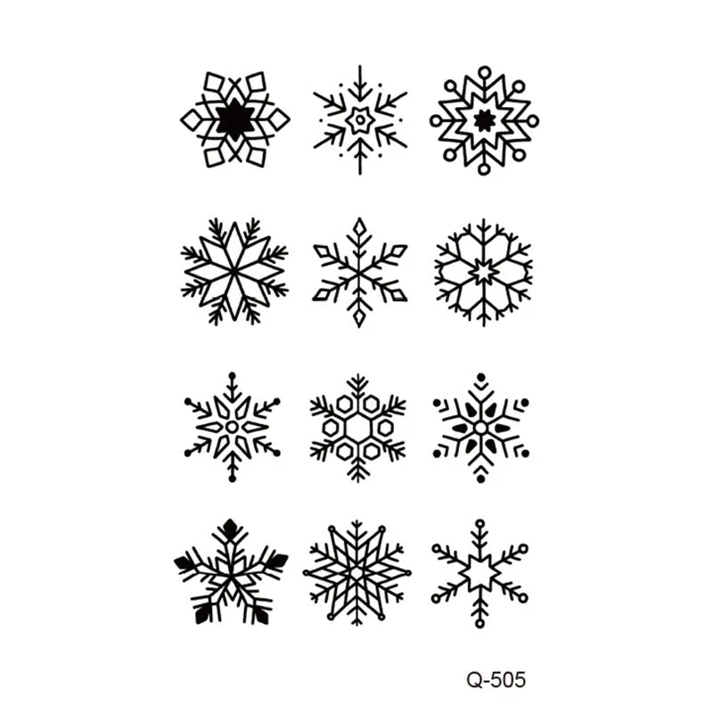 Water transfer tattoo sticker set with pattern options Q481 to Q520, 105x60mm size, decorative body art