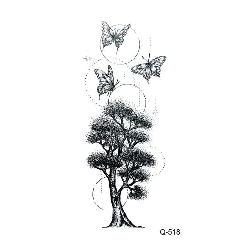 Water transfer tattoo sticker set with pattern options Q481 to Q520, 105x60mm size, decorative body art