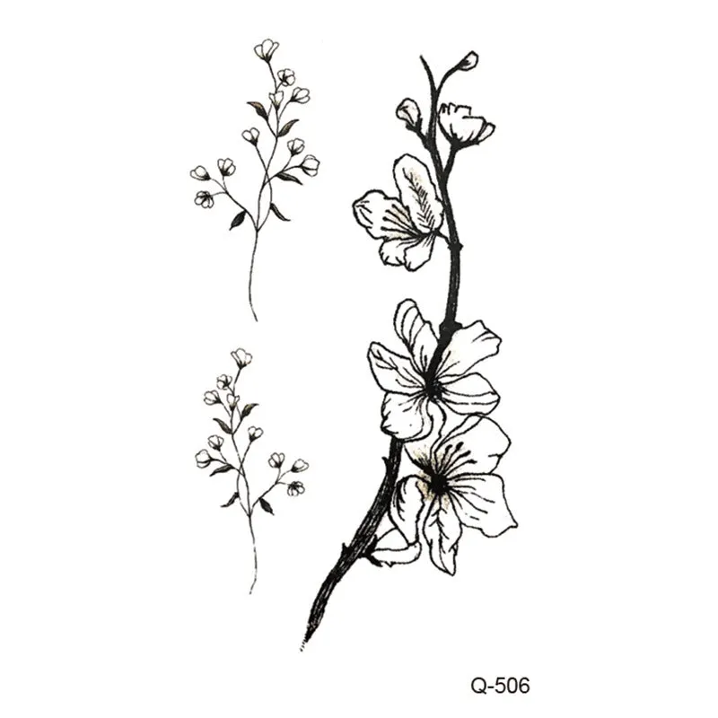 Water transfer tattoo sticker set with pattern options Q481 to Q520, 105x60mm size, decorative body art