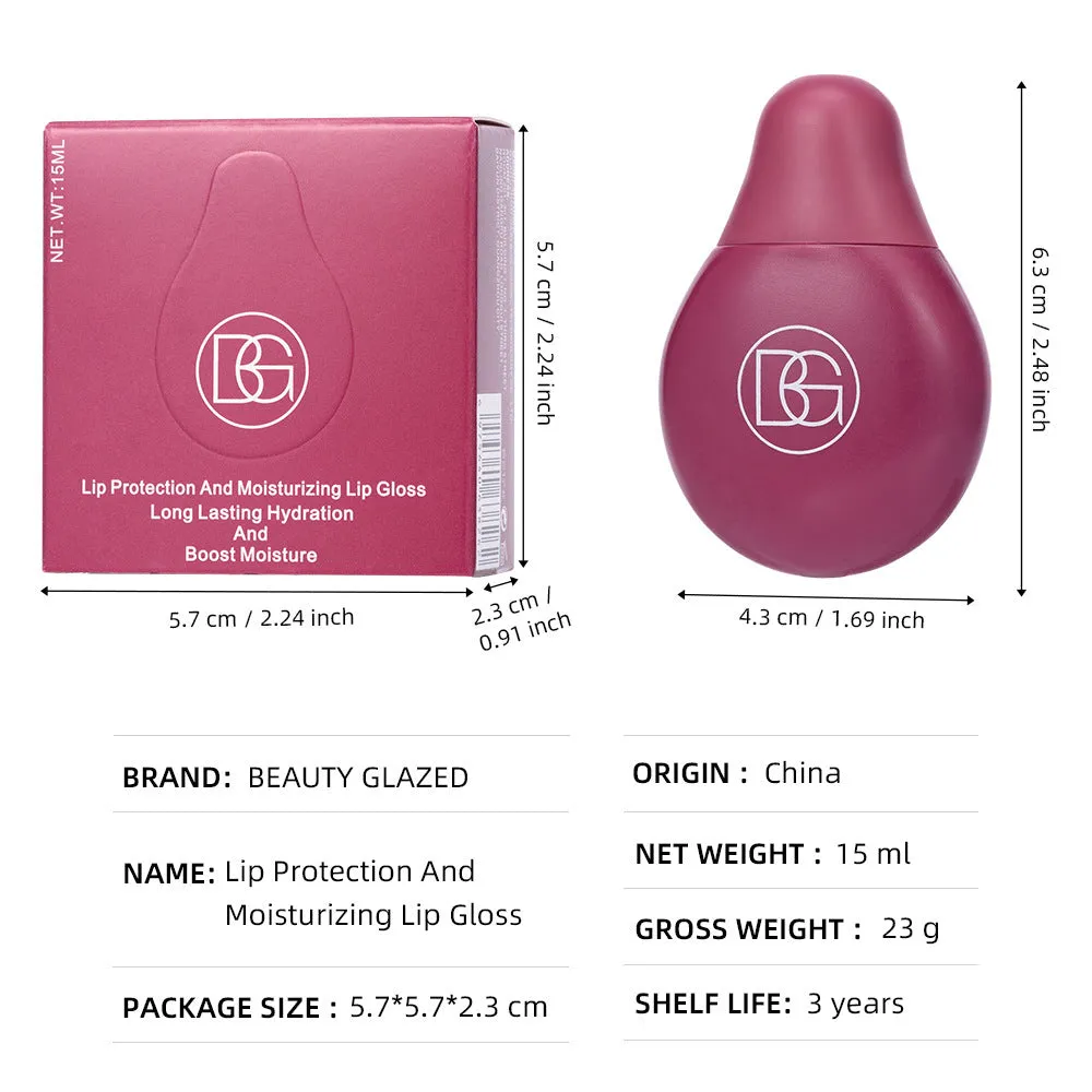 Four shades of moisturising coloured lip lacquer in a set, labelled 101 102 103 104, with glossy finish.