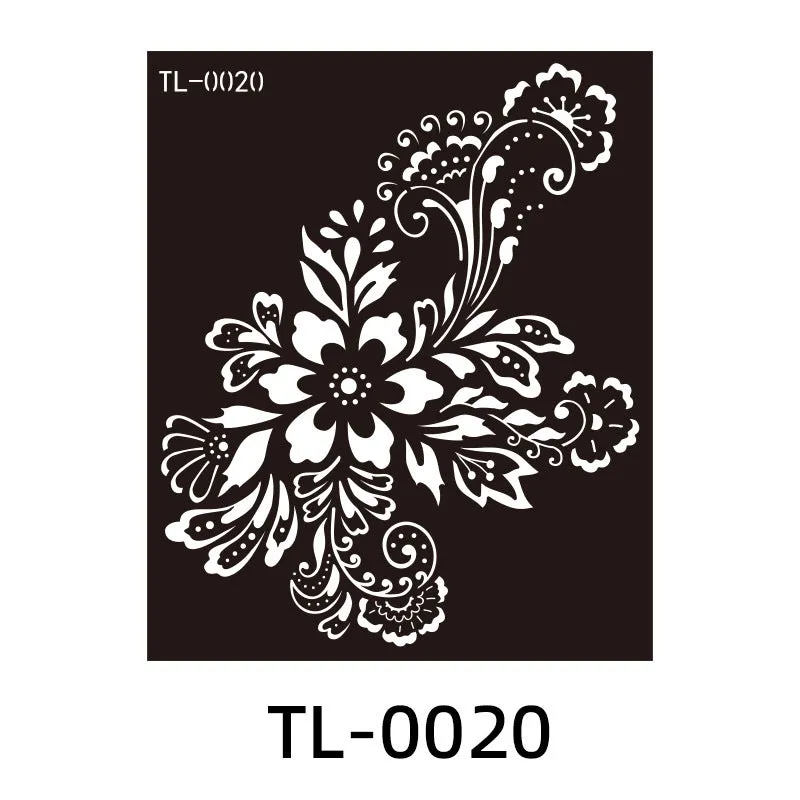 Hollow juice inkjet temporary tattoo sticker with geometric design, 85x100mm, on skin