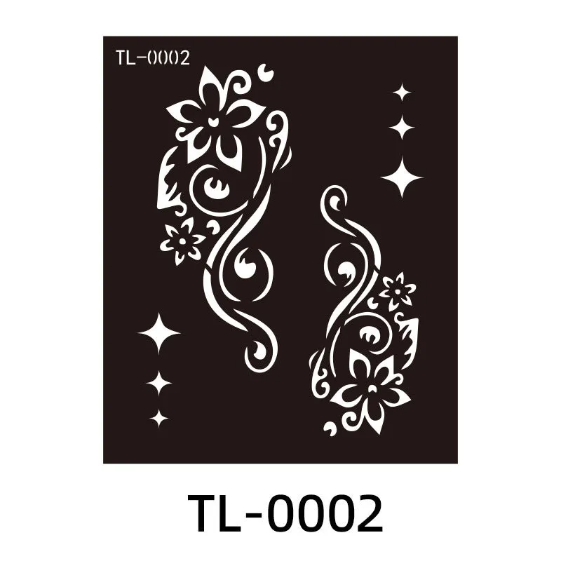 Hollow juice inkjet temporary tattoo sticker with geometric design, 85x100mm, on skin