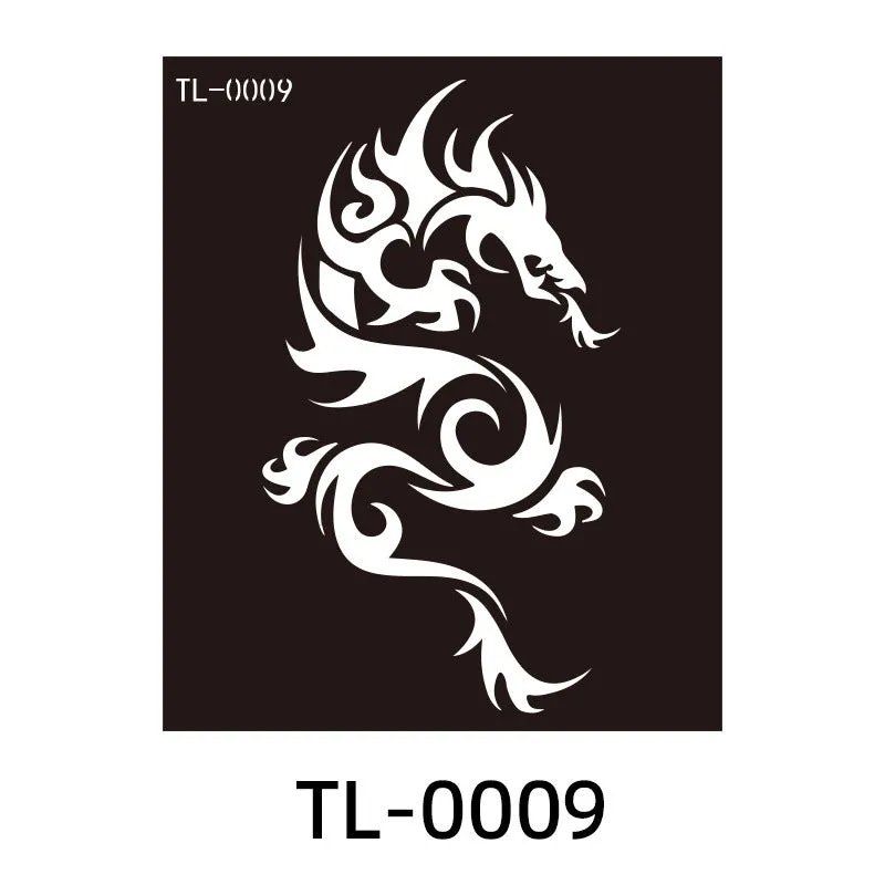 Hollow juice inkjet temporary tattoo sticker with geometric design, 85x100mm, on skin