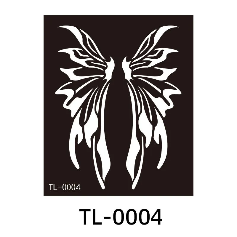 Hollow juice inkjet temporary tattoo sticker with geometric design, 85x100mm, on skin