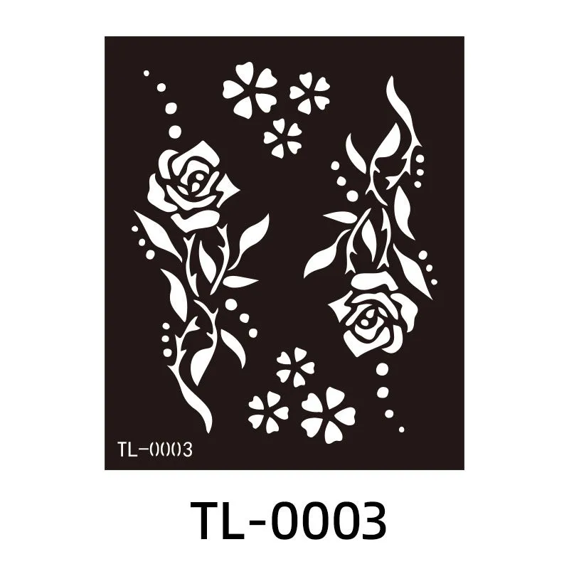Hollow juice inkjet temporary tattoo sticker with geometric design, 85x100mm, on skin