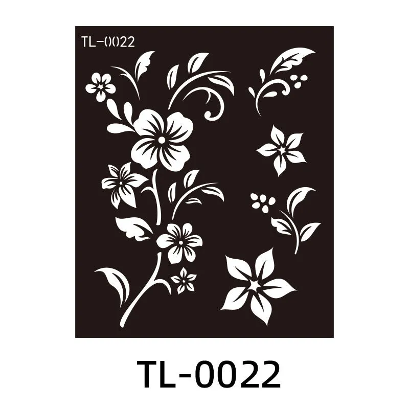 Hollow juice inkjet temporary tattoo sticker with geometric design, 85x100mm, on skin