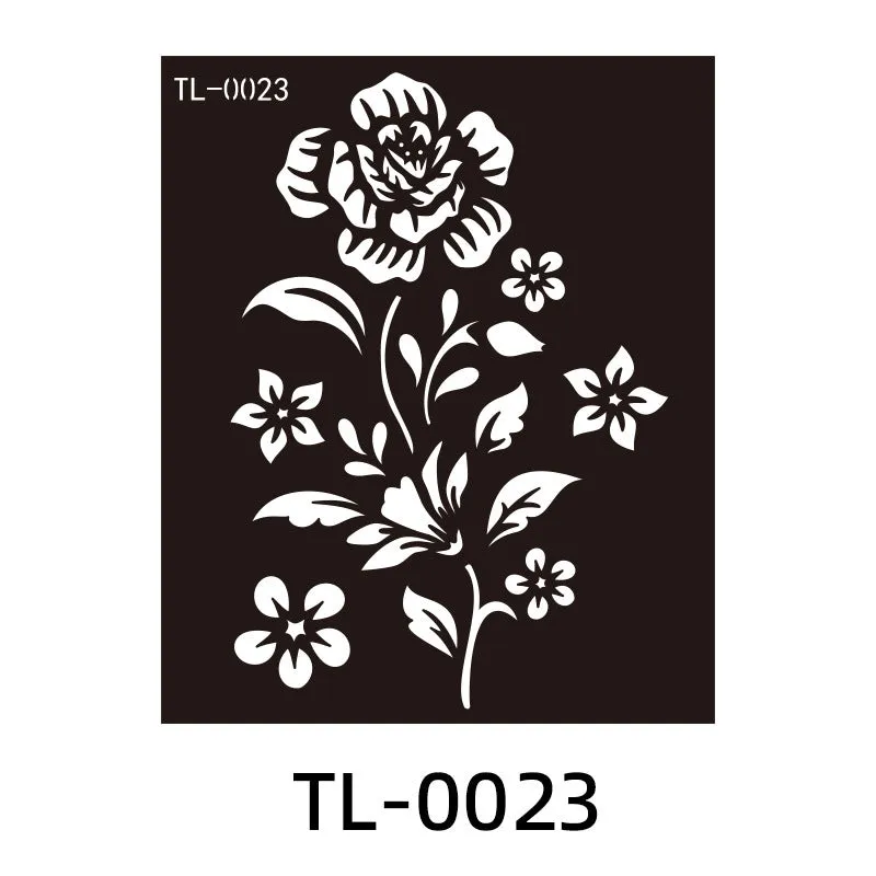 Hollow juice inkjet temporary tattoo sticker with geometric design, 85x100mm, on skin