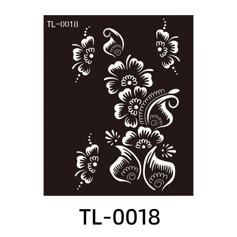 Hollow juice inkjet temporary tattoo sticker with geometric design, 85x100mm, on skin
