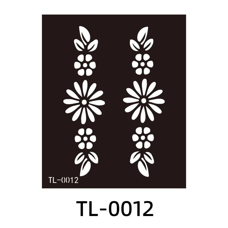 Hollow juice inkjet temporary tattoo sticker with geometric design, 85x100mm, on skin