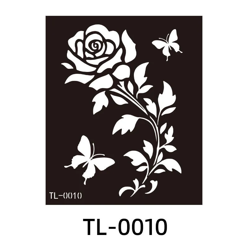 Hollow juice inkjet temporary tattoo sticker with geometric design, 85x100mm, on skin