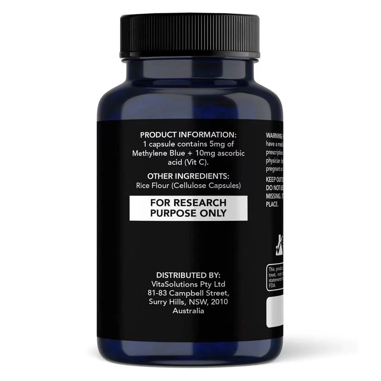 White methylene blue capsule supplement bottle with 60 tablets standard specification