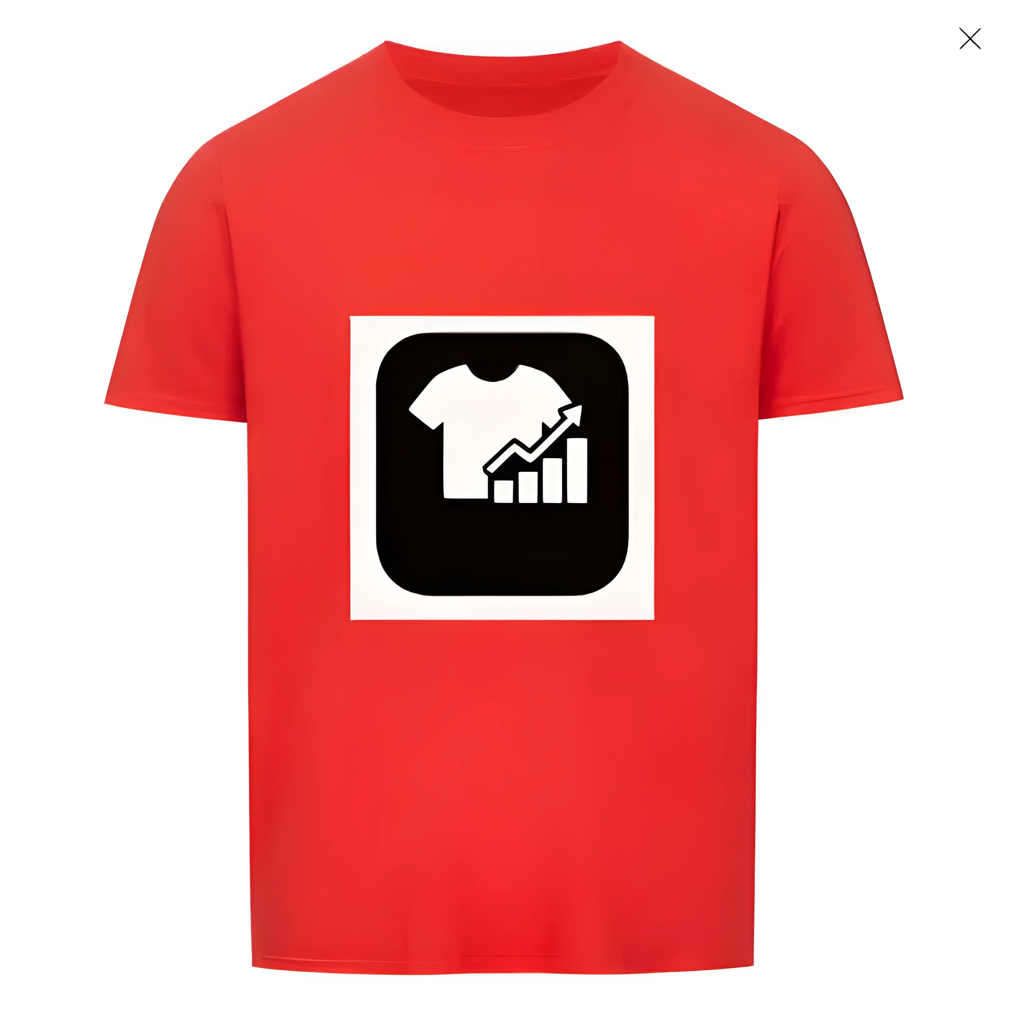Red striped short sleeve T-shirt with Japanese retro style on hanger
