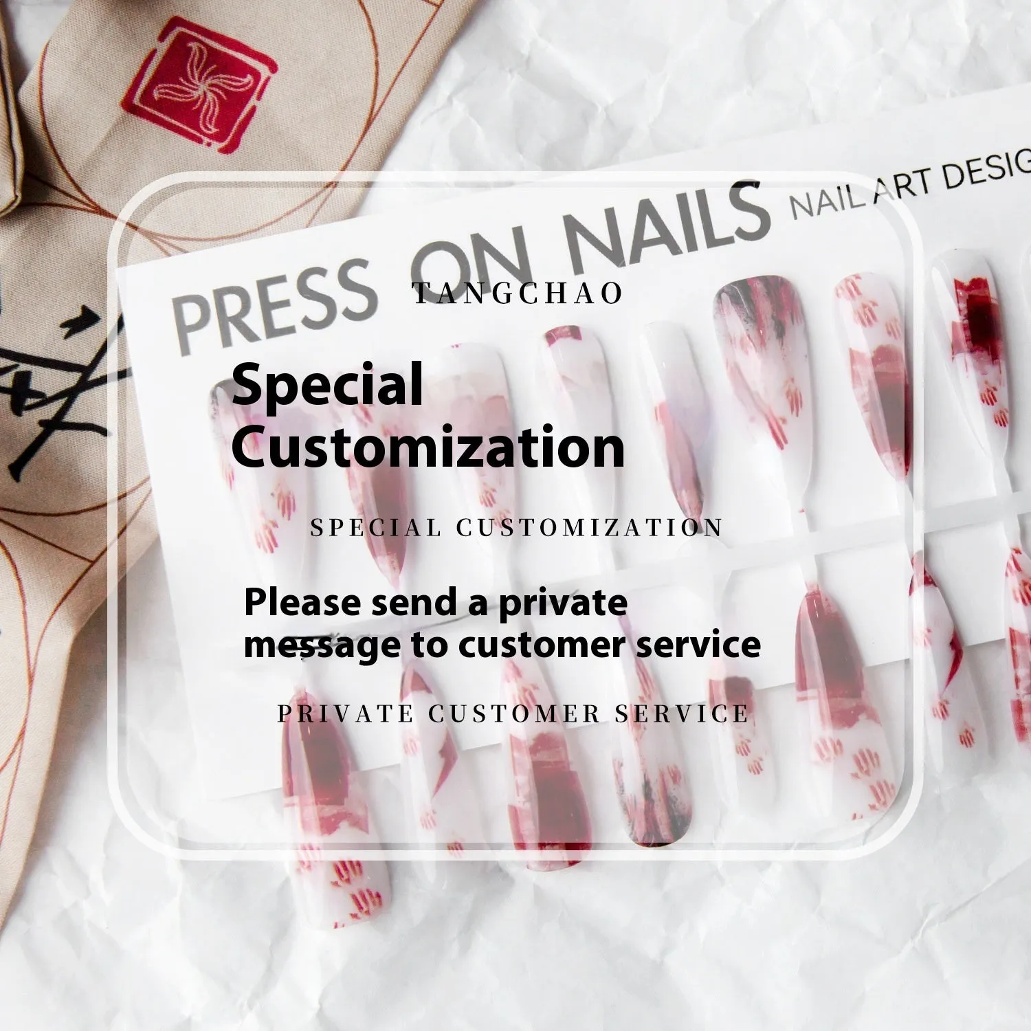 40-piece fission colour glossy long water drop nail stickers in retro ultra-thin seamless style