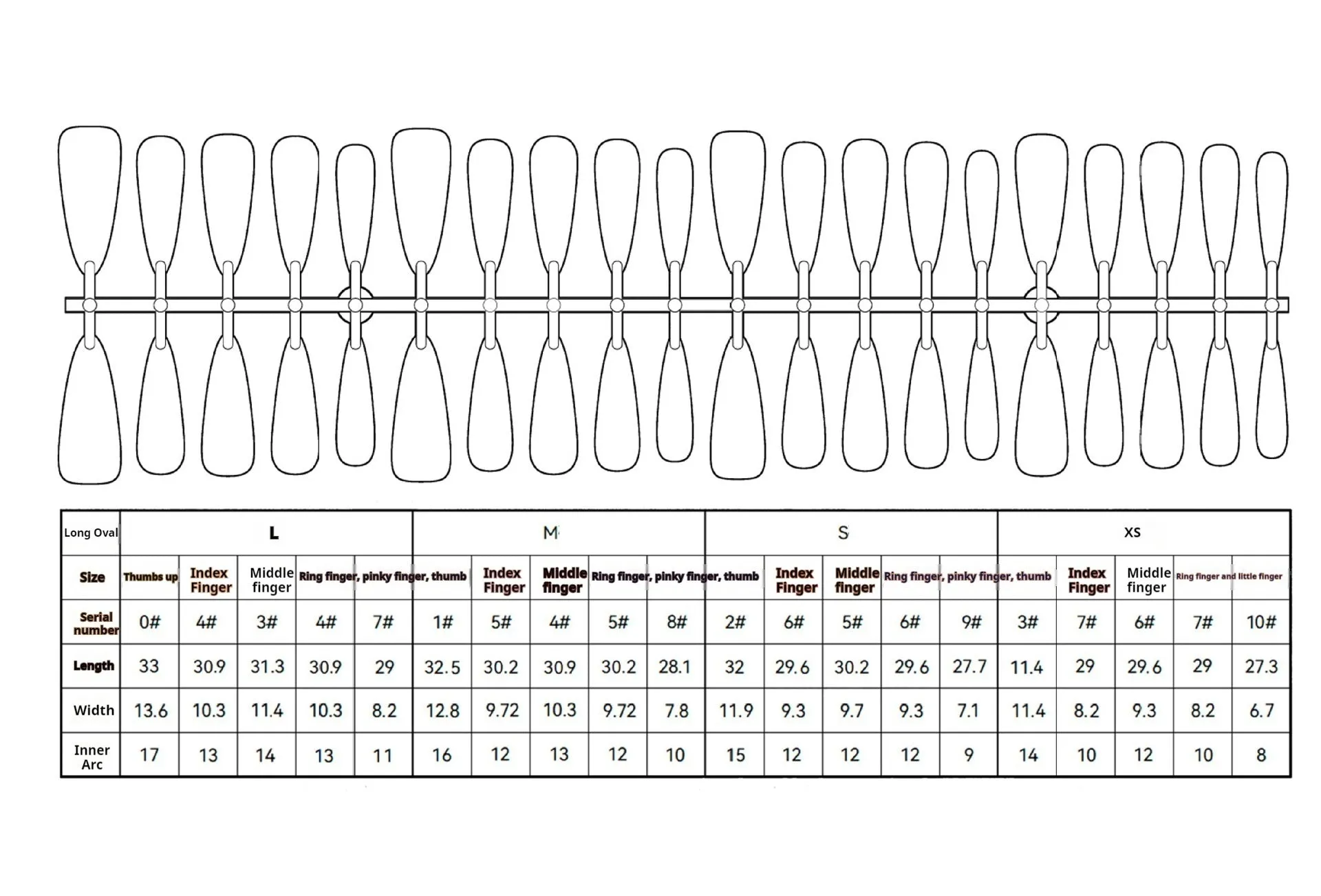 40-piece fission colour glossy long water drop nail stickers in retro ultra-thin seamless style