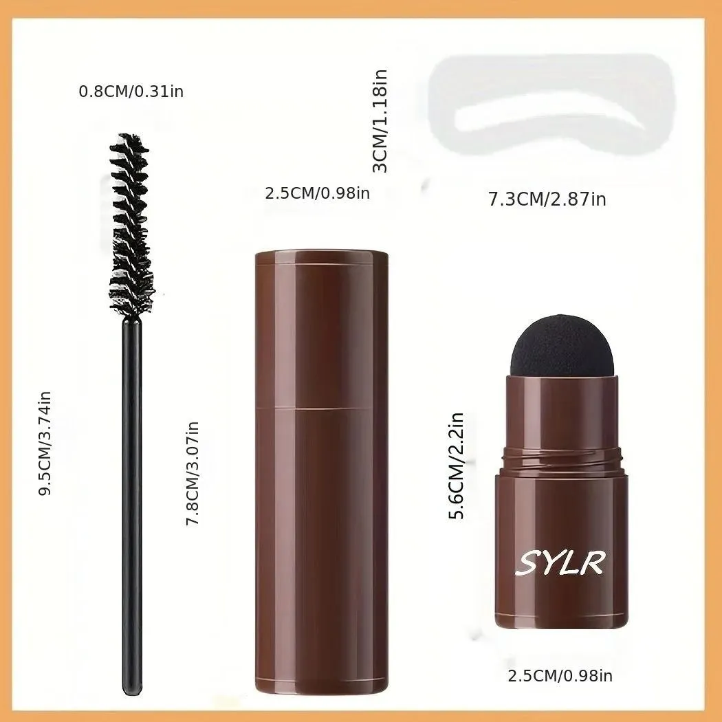 Professional eyebrow stamp kit with waterproof brown cream in compact 2g packaging for brow shaping