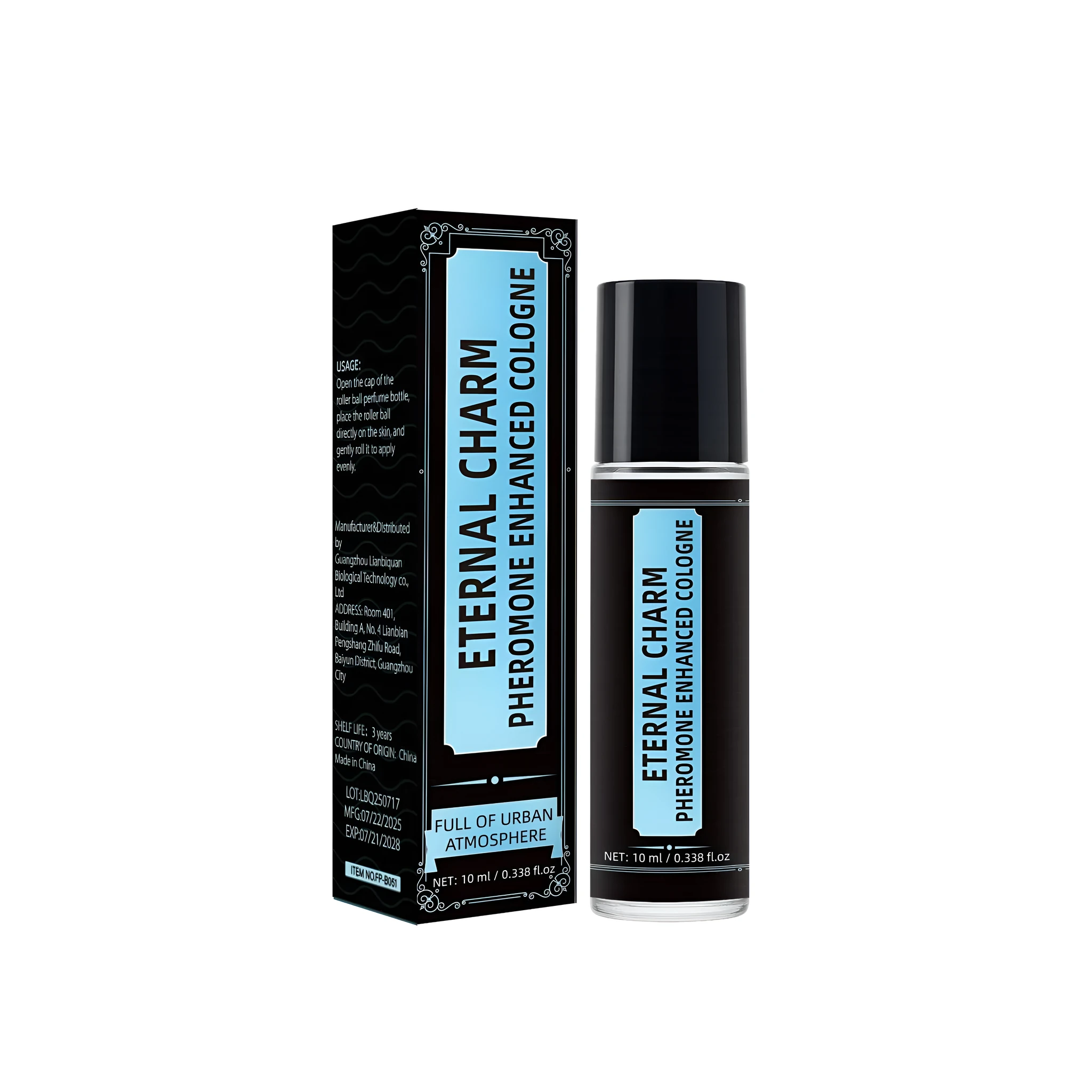 Pheromone enhanced cologne 10ml in a bottle with neutral packaging, unisex fragrance