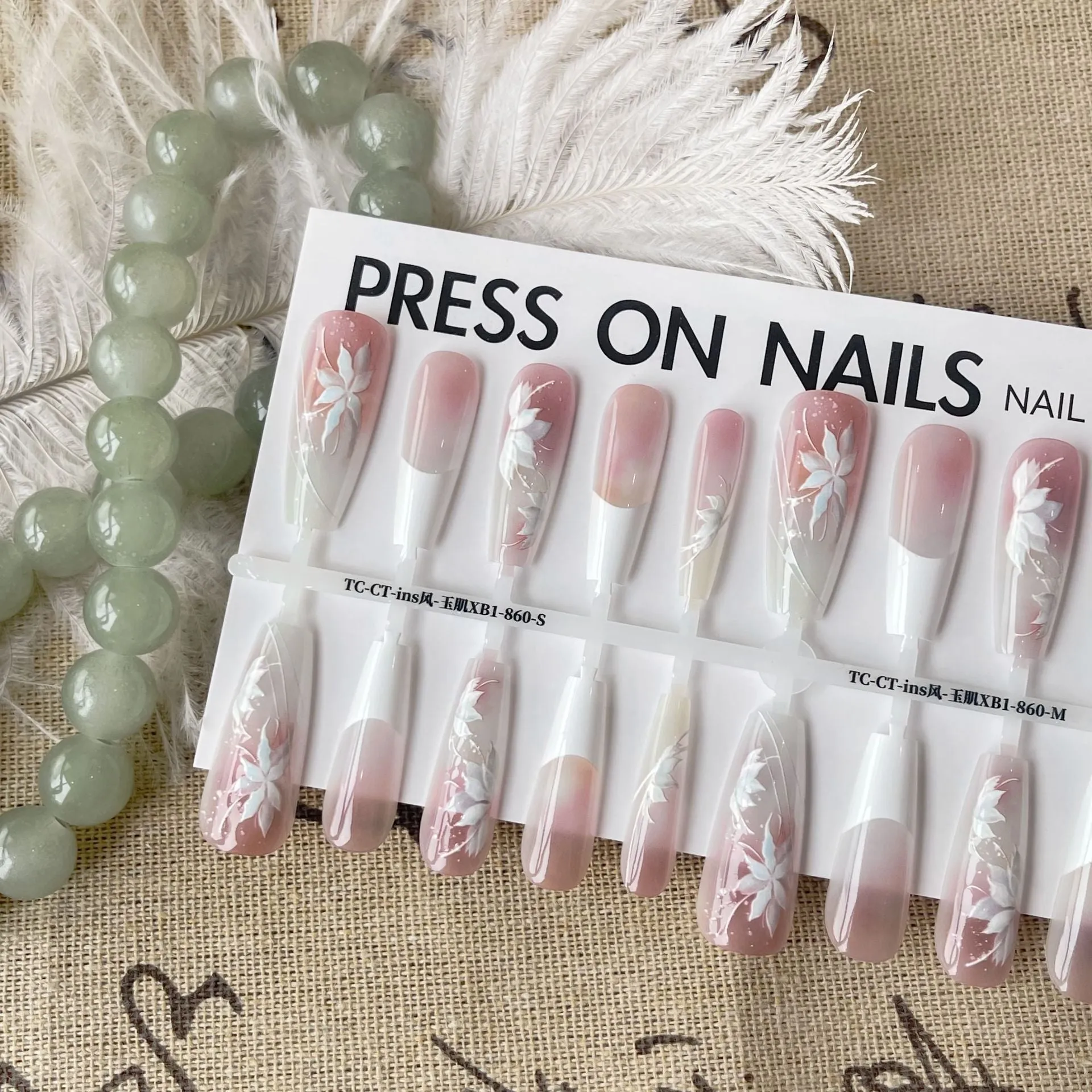 Sweet cool ancient style nail stickers set of 40 pieces with retro national-style prefabricated armour design for ladies