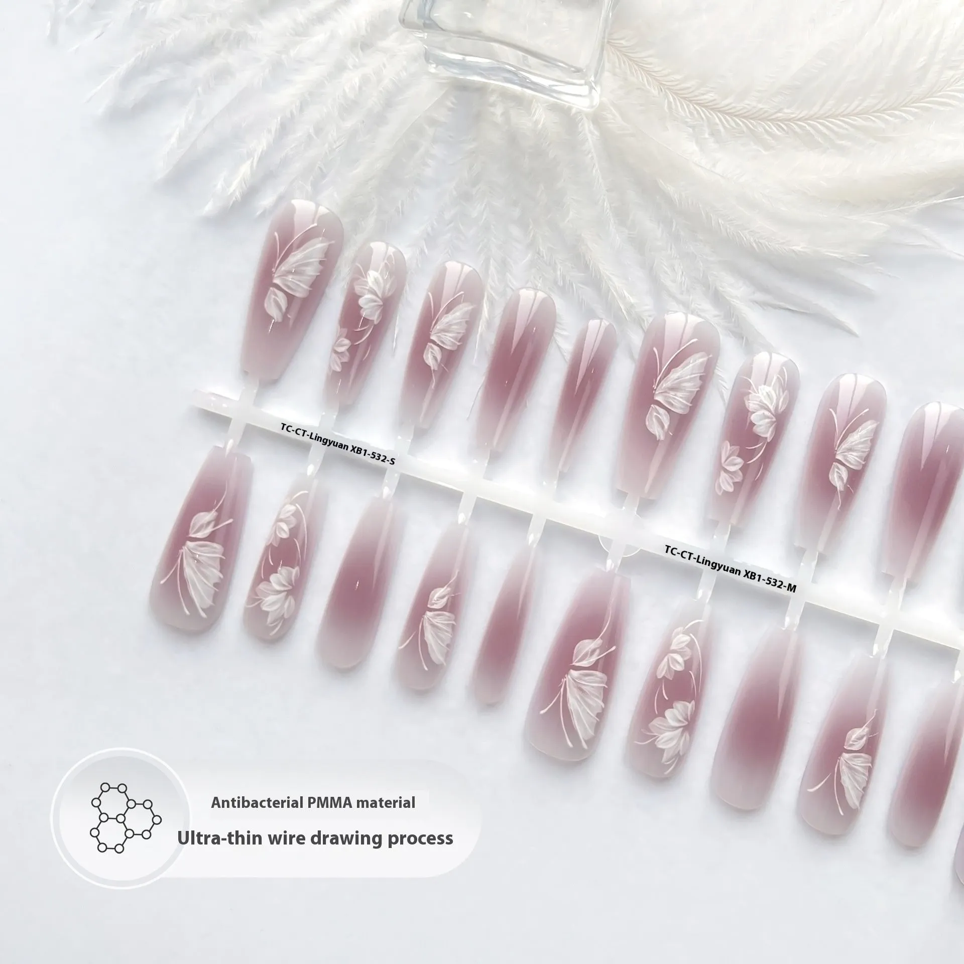 Wave Mark Ancient Style Ins Wind Long Water Drop nail stickers 40 pieces in retro style with glossy sealing layer finish