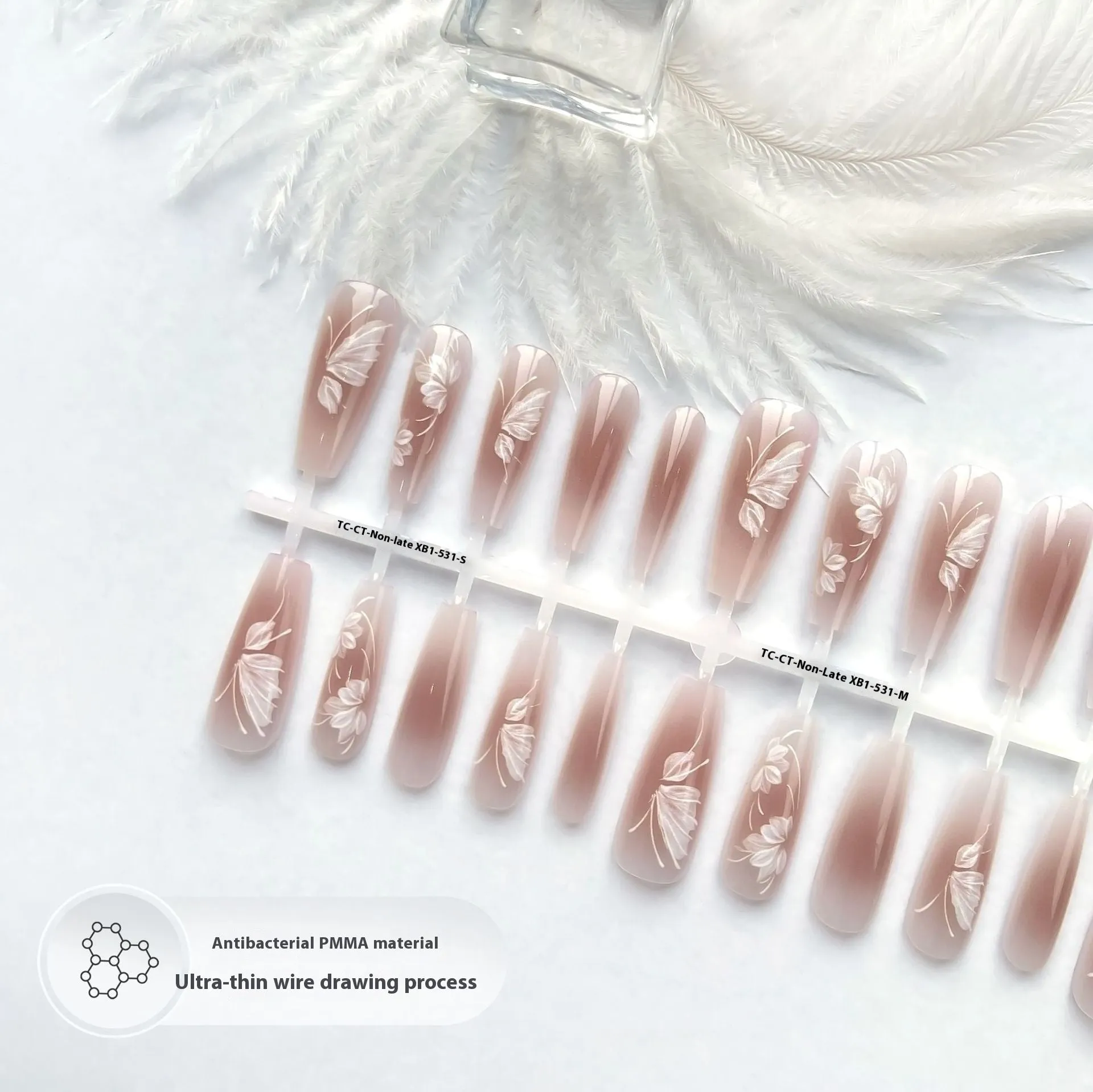 Wave Mark Ancient Style Ins Wind Long Water Drop nail stickers 40 pieces in retro style with glossy sealing layer finish