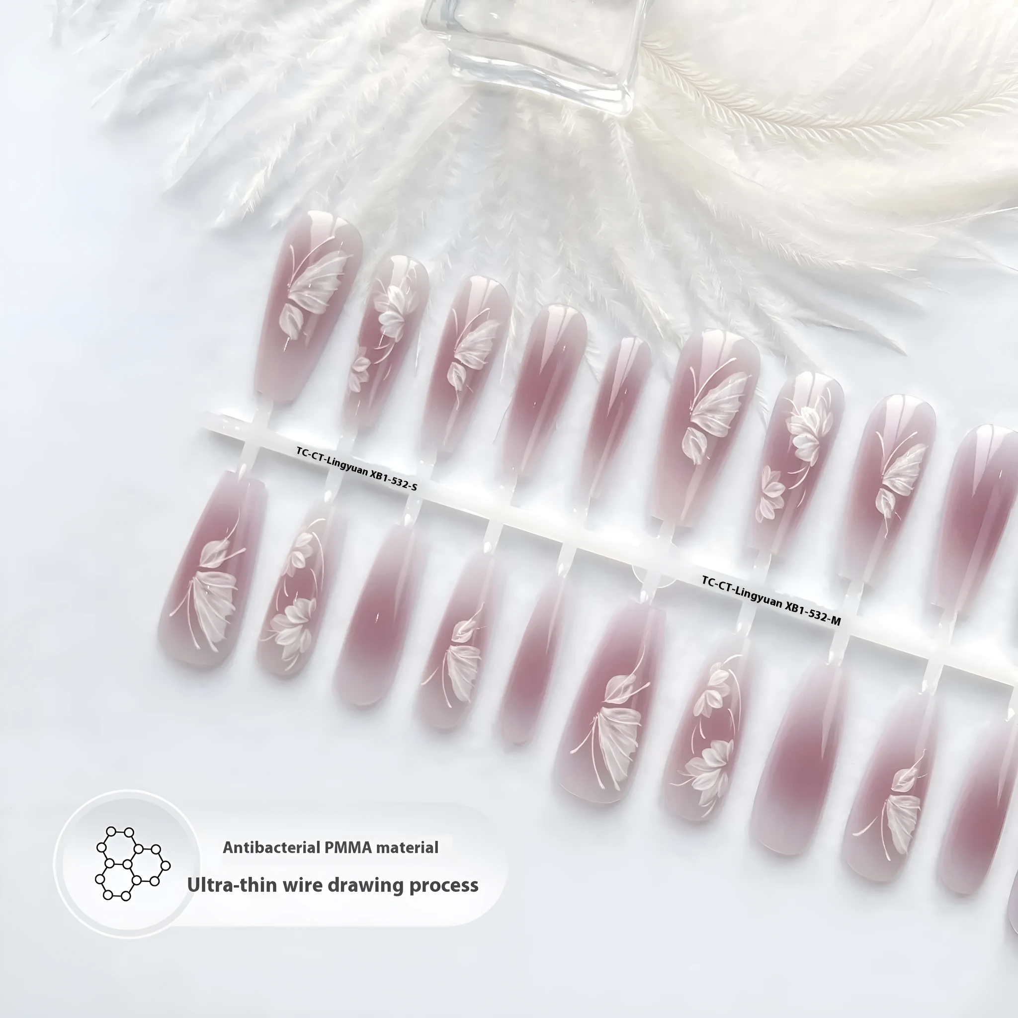 Wave Mark Ancient Style Ins Wind Long Water Drop nail stickers 40 pieces in retro style with glossy sealing layer finish