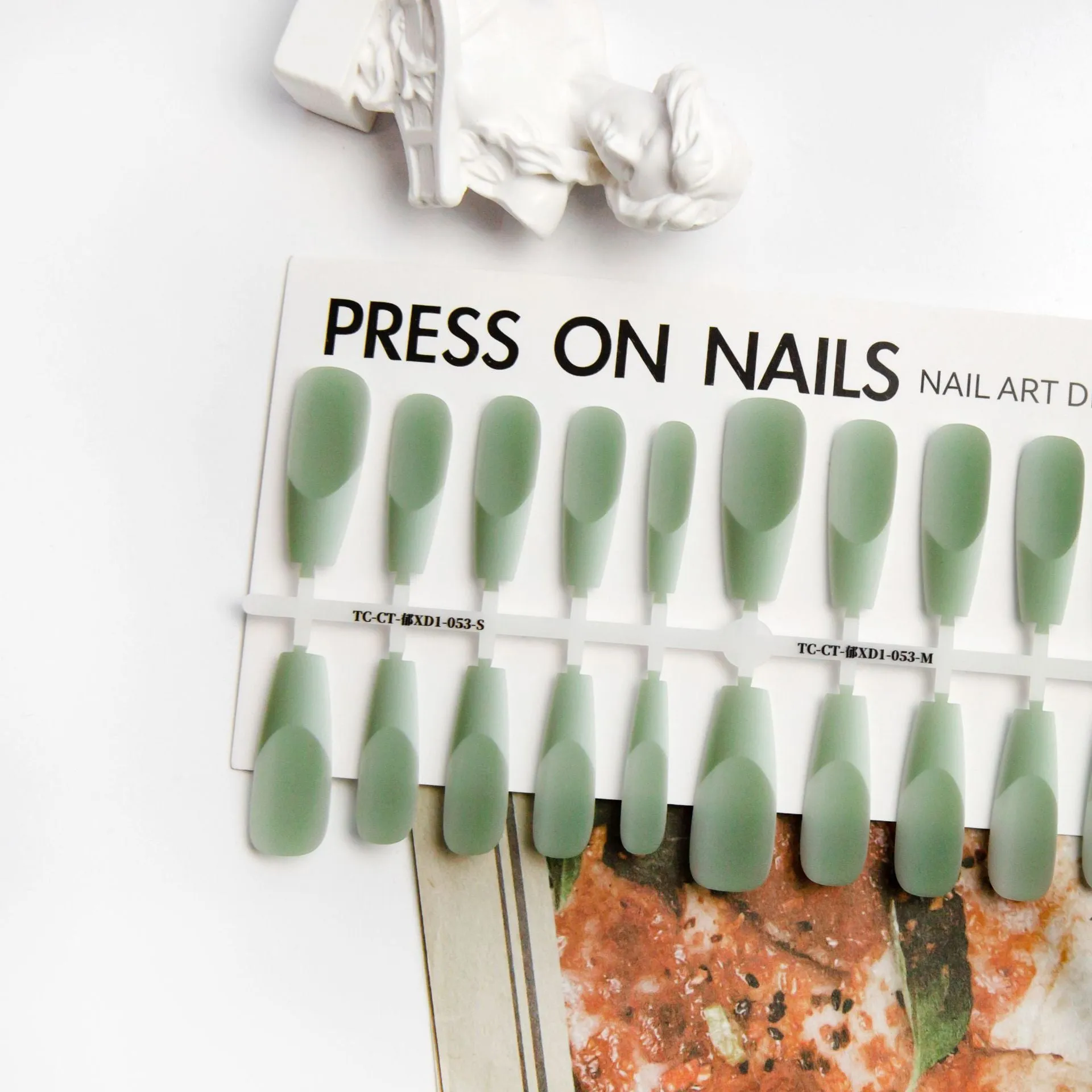 Wear Nail Tip Space French Manicure nail stickers 40-piece set in green and purple with three finish options