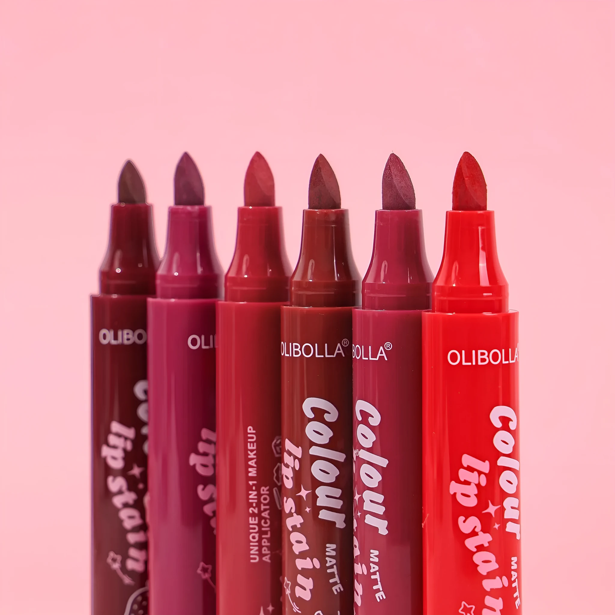 Olibolla matte six-color lip gloss lip liner in six shades, long lasting fade resistant, universal skin type