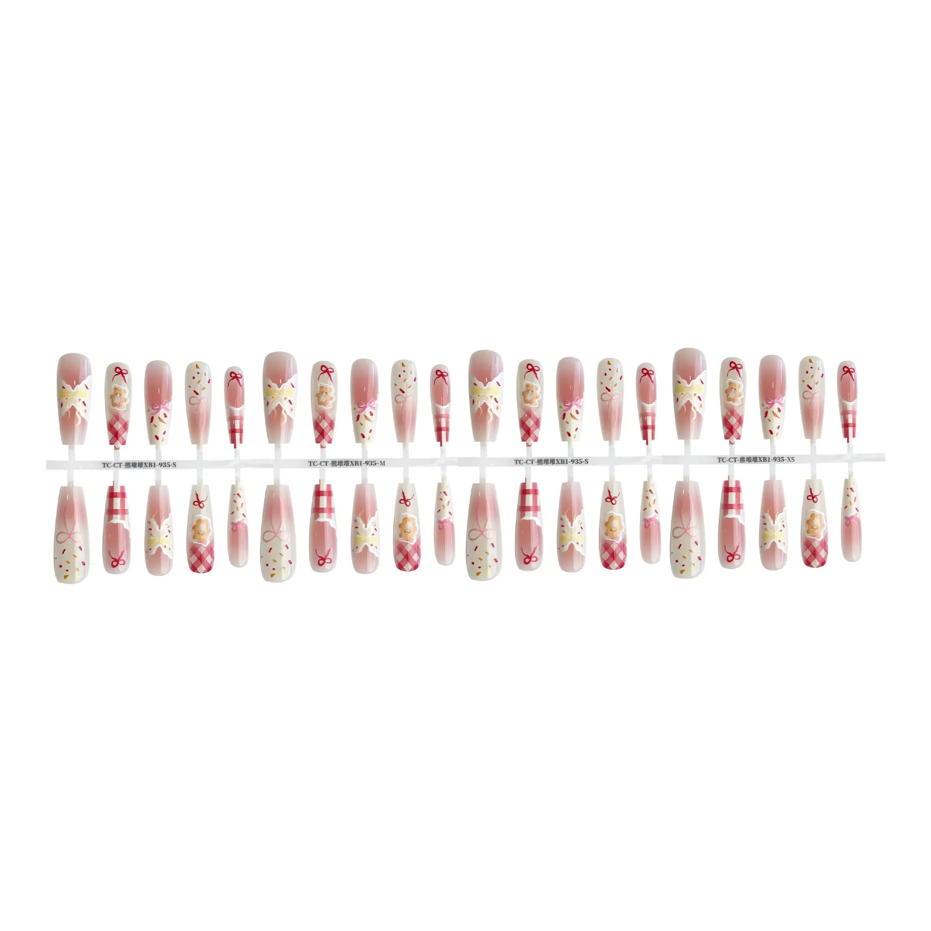 French butterfly bear antique style XINGX wear nail tip set 40 pieces long ladder ultra-thin seamless