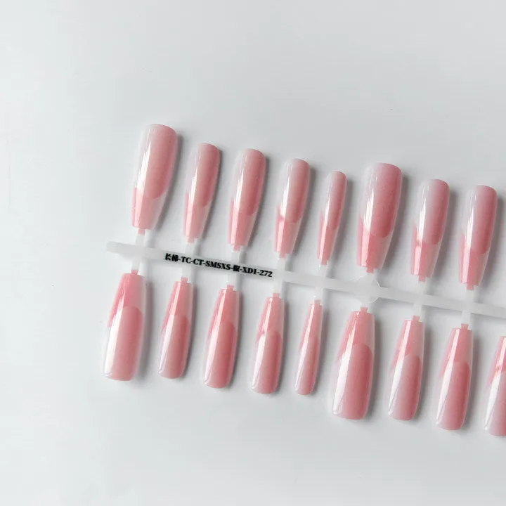 High-grade long crystal plated frosted seal nail sticker in bean paste chili colour, 40 pieces
