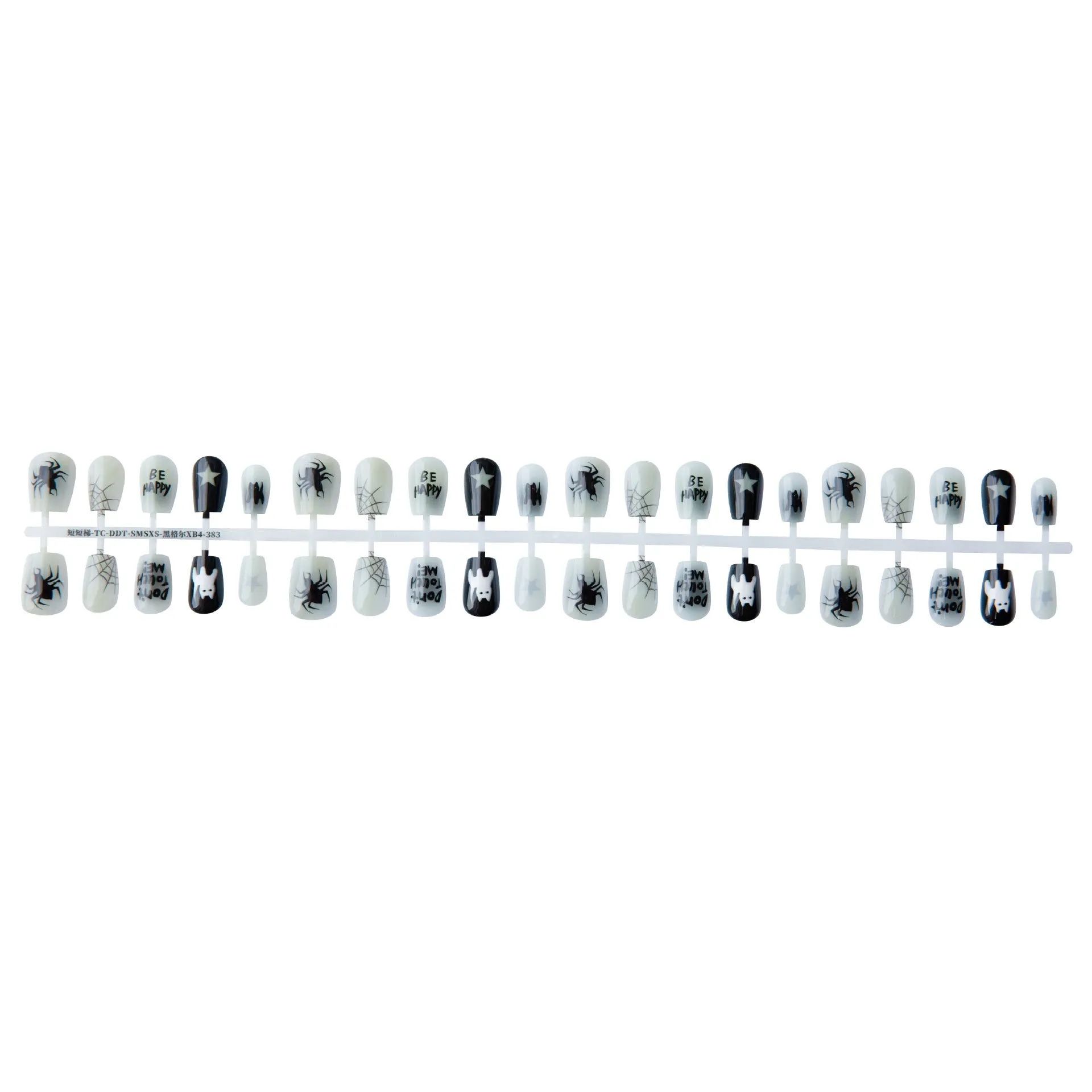 Wansheng YT2 short ladder nail sticker set in glossy seal layer, 40 pieces, Hegel XB4-383 colour, on white background