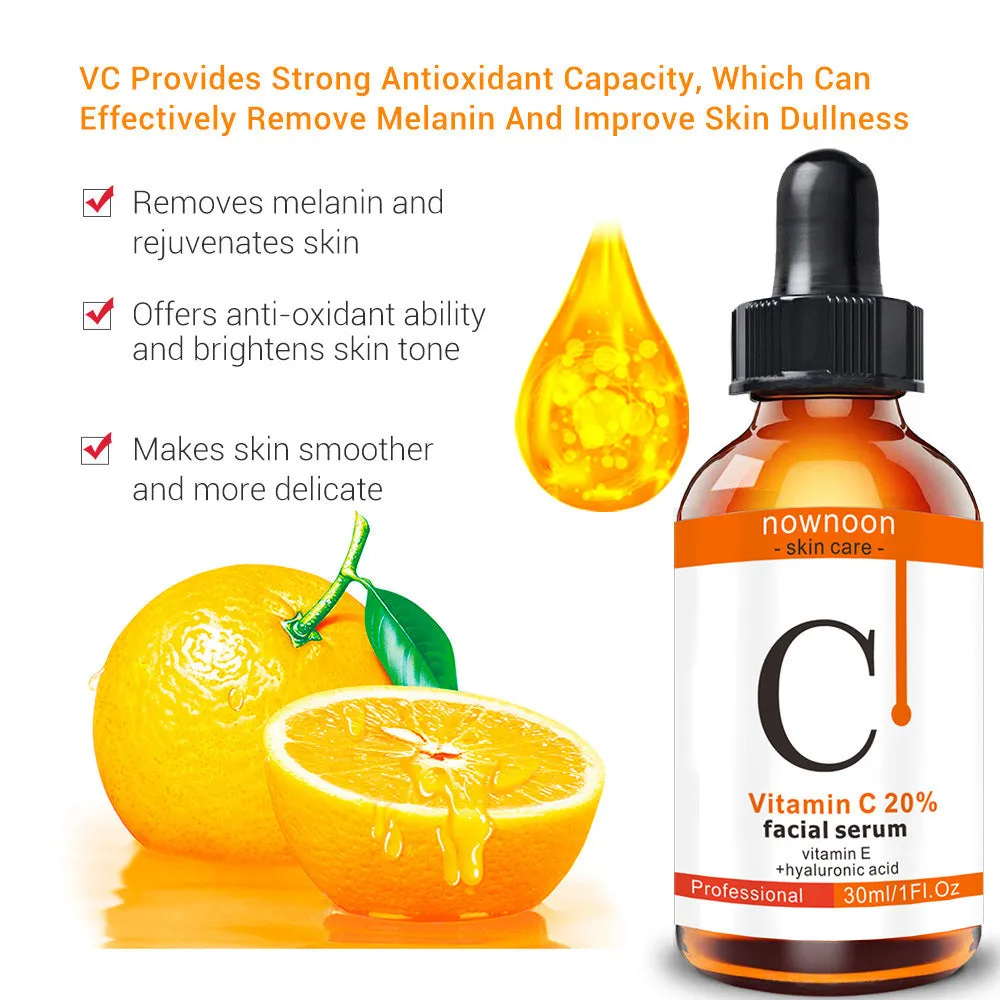 Vitamin C Facial Serum 30ml bottle with snow lotus extract for hydration